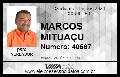 Candidato MARCOS MITUAÇU 2024 - CONDE - Eleições