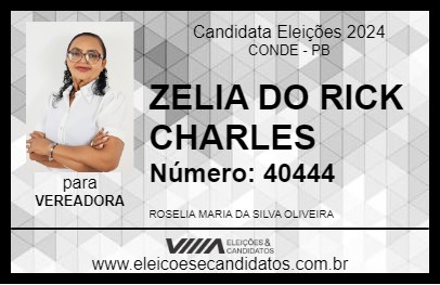 Candidato ZELIA DO RICK CHARLES 2024 - CONDE - Eleições