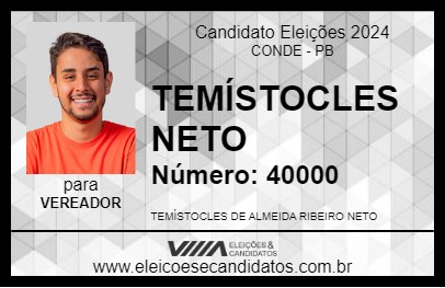 Candidato TEMÍSTOCLES NETO 2024 - CONDE - Eleições