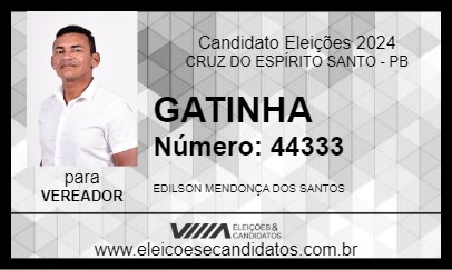 Candidato GATINHA 2024 - CRUZ DO ESPÍRITO SANTO - Eleições