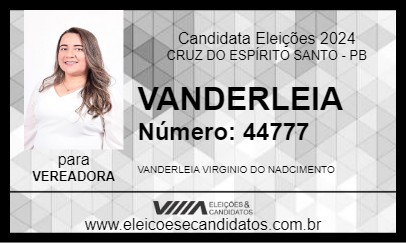 Candidato VANDERLEIA 2024 - CRUZ DO ESPÍRITO SANTO - Eleições