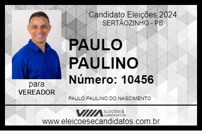 Candidato PAULO PAULINO 2024 - SERTÃOZINHO - Eleições