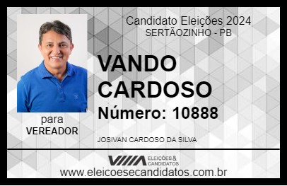 Candidato VANDO CARDOSO 2024 - SERTÃOZINHO - Eleições