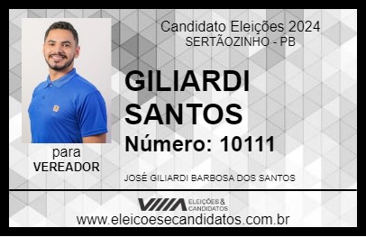 Candidato GILIARDI SANTOS 2024 - SERTÃOZINHO - Eleições