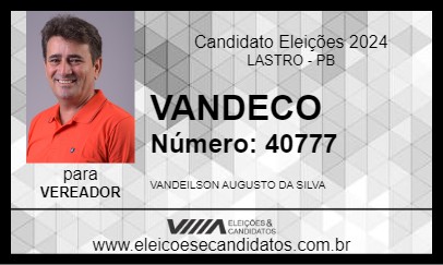 Candidato VANDECO 2024 - LASTRO - Eleições