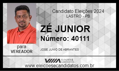 Candidato ZÉ JUNIOR 2024 - LASTRO - Eleições