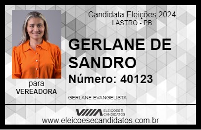 Candidato GERLANE DE SANDRO 2024 - LASTRO - Eleições