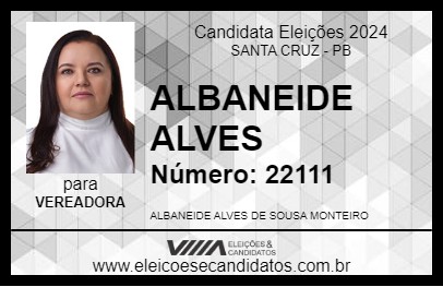 Candidato ALBANEIDE ALVES 2024 - SANTA CRUZ - Eleições