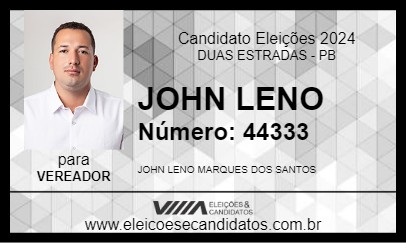 Candidato JOHN LENO 2024 - DUAS ESTRADAS - Eleições