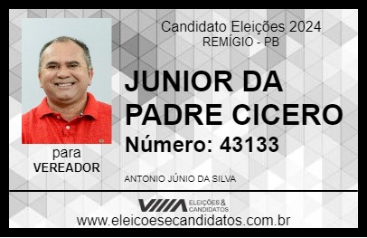 Candidato JUNIOR DA PADRE CICERO 2024 - REMÍGIO - Eleições