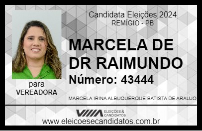 Candidato MARCELA DE DR RAIMUNDO 2024 - REMÍGIO - Eleições