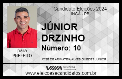 Candidato JÚNIOR DRZINHO 2024 - INGÁ - Eleições