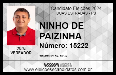 Candidato NINHO DE PAIZINHA 2024 - DUAS ESTRADAS - Eleições