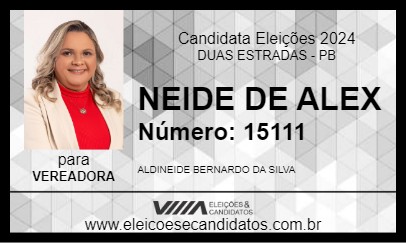 Candidato NEIDE DE ALEX 2024 - DUAS ESTRADAS - Eleições