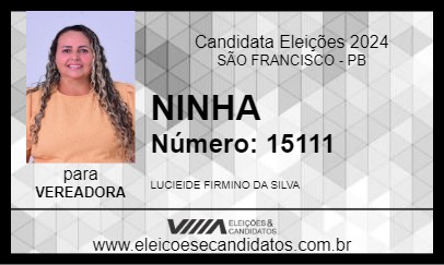 Candidato NINHA 2024 - SÃO FRANCISCO - Eleições