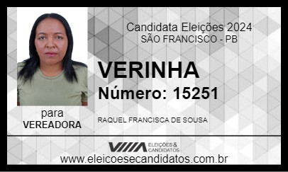 Candidato VERINHA 2024 - SÃO FRANCISCO - Eleições