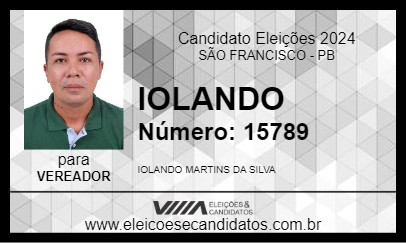 Candidato IOLANDO 2024 - SÃO FRANCISCO - Eleições