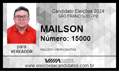 Candidato MAILSON 2024 - SÃO FRANCISCO - Eleições