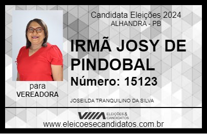 Candidato IRMÃ JOSY DE PINDOBAL 2024 - ALHANDRA - Eleições