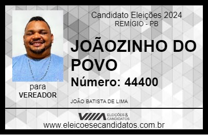 Candidato JOÃOZINHO DO POVO 2024 - REMÍGIO - Eleições