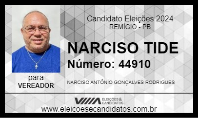 Candidato NARCISO TIDE 2024 - REMÍGIO - Eleições