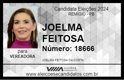 Candidato JOELMA FEITOSA 2024 - REMÍGIO - Eleições