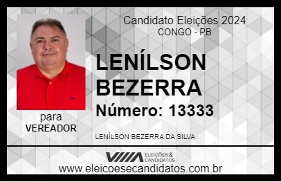 Candidato LENÍLSON BEZERRA 2024 - CONGO - Eleições