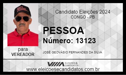 Candidato PESSOA 2024 - CONGO - Eleições