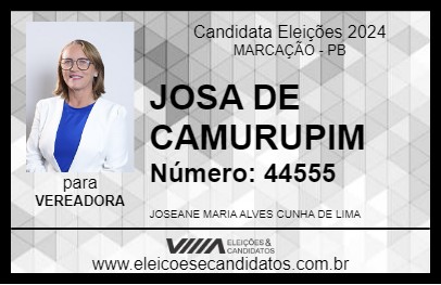 Candidato JOSA DE CAMURUPIM 2024 - MARCAÇÃO - Eleições