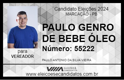 Candidato PAULO GENRO DE BEBE ÓLEO 2024 - MARCAÇÃO - Eleições