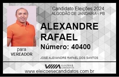 Candidato ALEXANDRE RAFAEL 2024 - ALGODÃO DE JANDAÍRA - Eleições