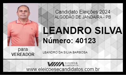 Candidato LEANDRO SILVA 2024 - ALGODÃO DE JANDAÍRA - Eleições