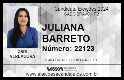 Candidato JULIANA BARRETO 2024 - GADO BRAVO - Eleições