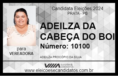 Candidato ADEILZA DA CABEÇA DO BOI  2024 - PRATA - Eleições