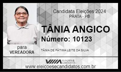 Candidato TÂNIA ANGICO 2024 - PRATA - Eleições