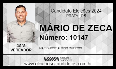 Candidato MÁRIO DE ZECA 2024 - PRATA - Eleições