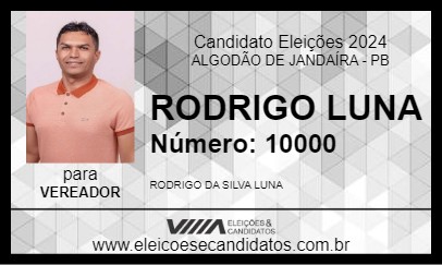 Candidato RODRIGO LUNA 2024 - ALGODÃO DE JANDAÍRA - Eleições