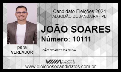 Candidato JOÃO SOARES 2024 - ALGODÃO DE JANDAÍRA - Eleições