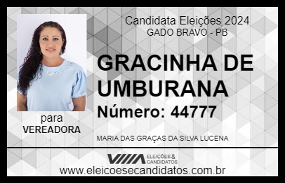 Candidato GRACINHA DE UMBURANA 2024 - GADO BRAVO - Eleições