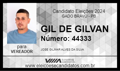 Candidato GIL DE GILVAN 2024 - GADO BRAVO - Eleições