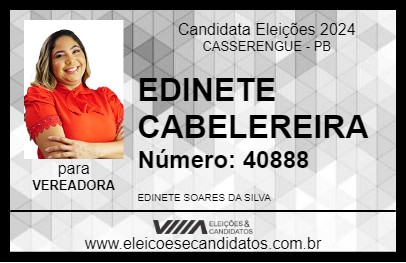 Candidato EDINETE CABELEREIRA 2024 - CASSERENGUE - Eleições