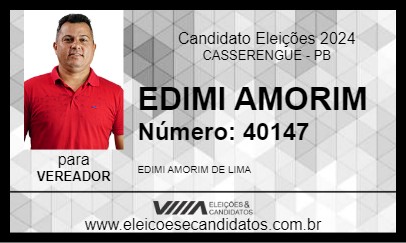 Candidato EDIMI AMORIM 2024 - CASSERENGUE - Eleições