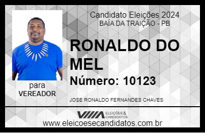 Candidato RONALDO DO MEL 2024 - BAÍA DA TRAIÇÃO - Eleições