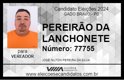 Candidato PEREIRÃO DA LANCHONETE 2024 - GADO BRAVO - Eleições