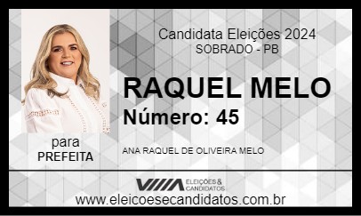 Candidato RAQUEL MELO 2024 - SOBRADO - Eleições