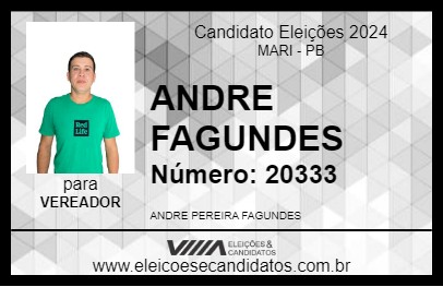 Candidato ANDRE FAGUNDES 2024 - MARI - Eleições