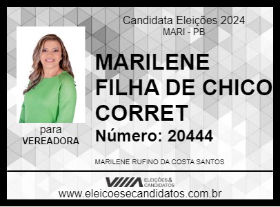 Candidato MARILENE FILHA DE CHICO CORRET 2024 - MARI - Eleições