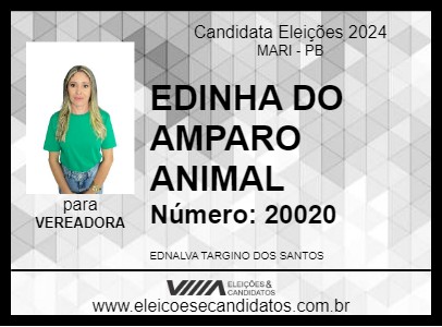 Candidato EDINHA DO AMPARO ANIMAL 2024 - MARI - Eleições