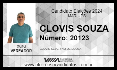 Candidato CLOVIS SOUZA 2024 - MARI - Eleições