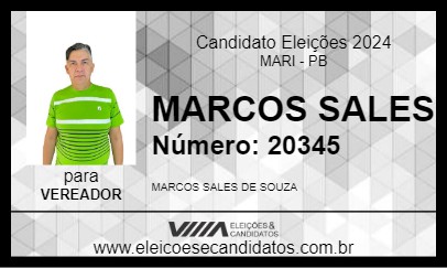 Candidato MARCOS SALES 2024 - MARI - Eleições